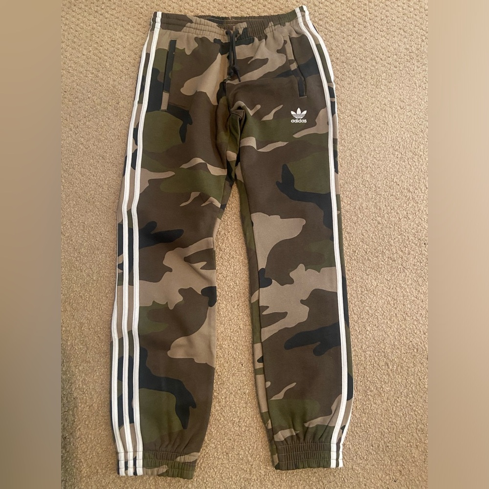 Adidas Originals Camo Track Pants with White Stripes - Picture 3 of 5